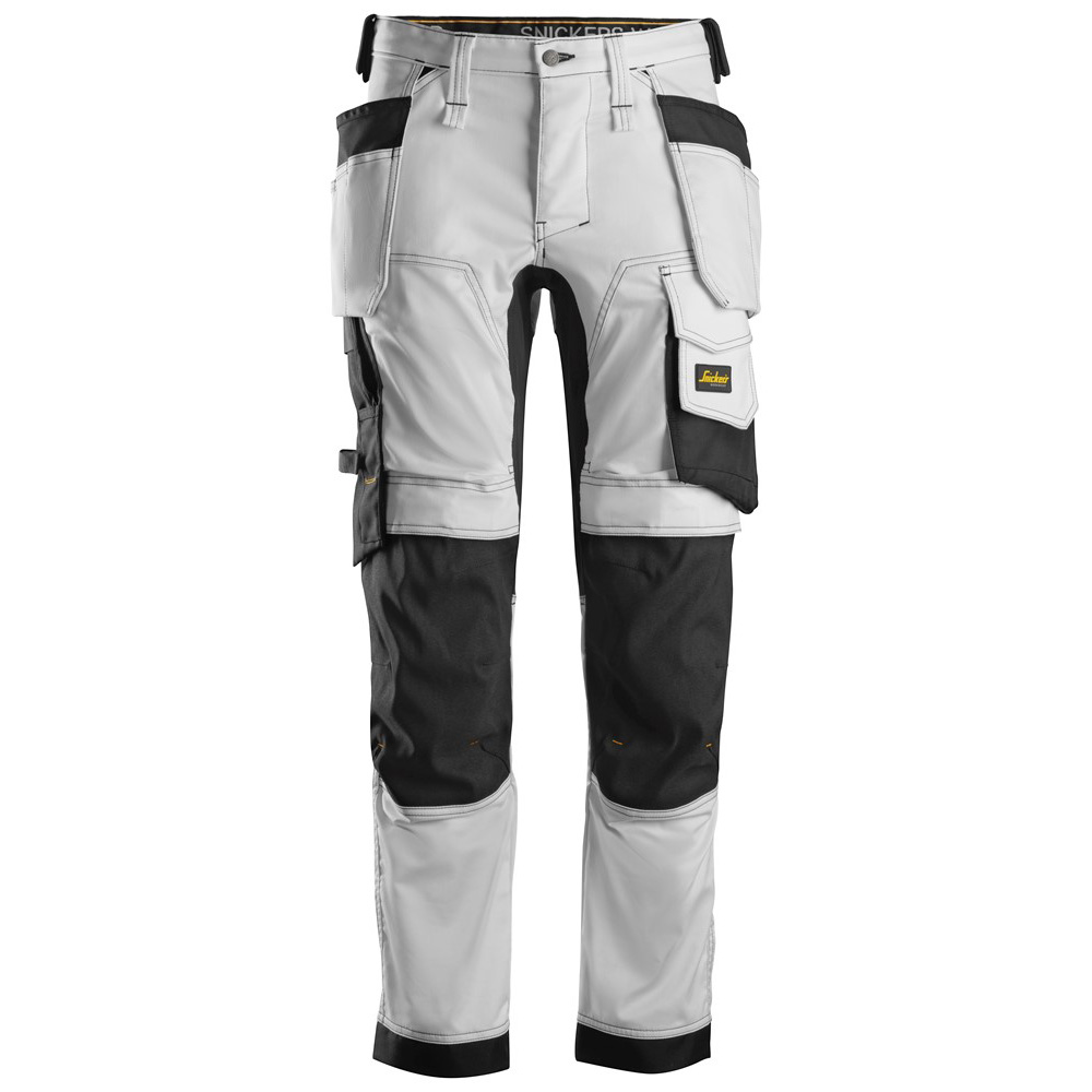 Snickers werkbroek 6241 white-black (met holsterpockets)