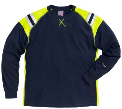 Fristads sweater 7072 marineblauw-geel ( vlamvertragend )
