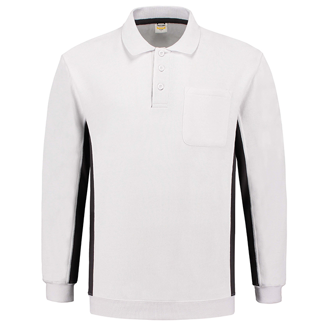 Tricorp polosweater bicolor 302001 white-darkgrey