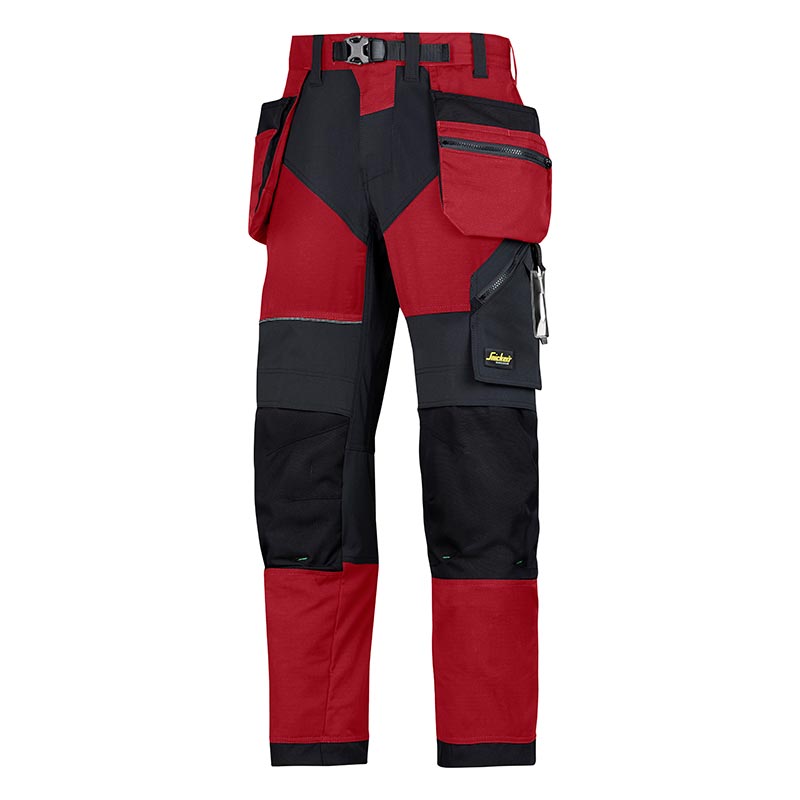Snickers werkbroek 6902 red-black (met holsterpockets)