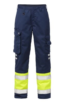 Fristads werkbroek 213 geel-blauw high visibility