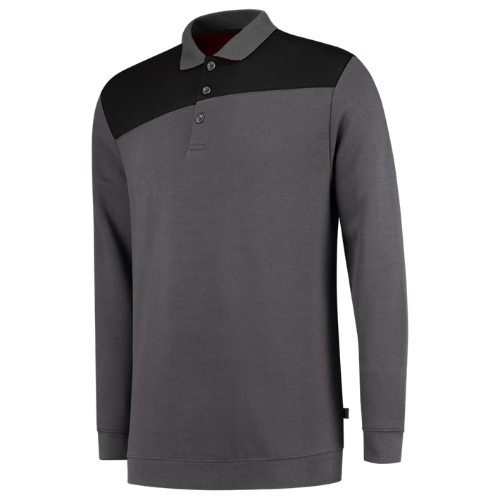 Tricrop polosweater bicolor 302004 darkgrey-black