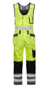 Snickers bodybroek 0213 geel high visibility (met holsterpockets)