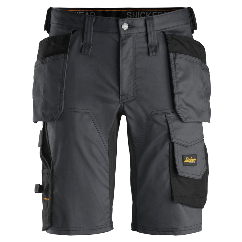 Snickers korte broek 6141 steelgrey-black (met holstepockets)