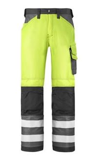 Snickers werkbroek 3333 yellow high visibility
