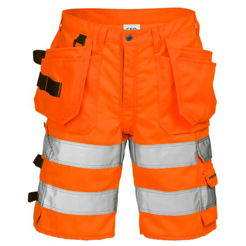 Fristads korte broek 2028 oranje high visibility (met holsterpockets)