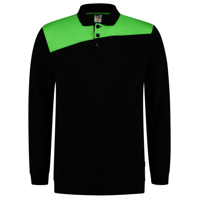 Tricorp polosweater bicolor 302004 black-lime