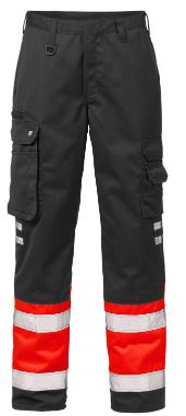 Fristads werkbroek 213 rood-zwart high visibilty