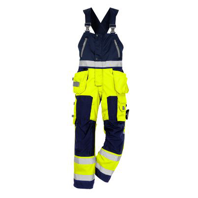 Fristads am. overall 1014 geel-blauw high visibility (met  holsterpockets)