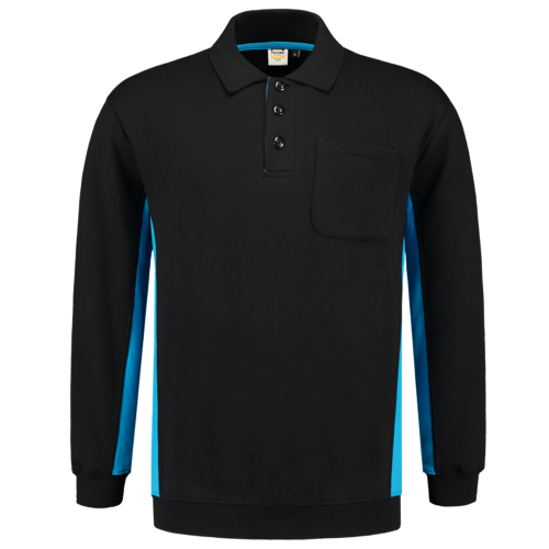Tricorp polosweater 302001 bicolor black-turqouise