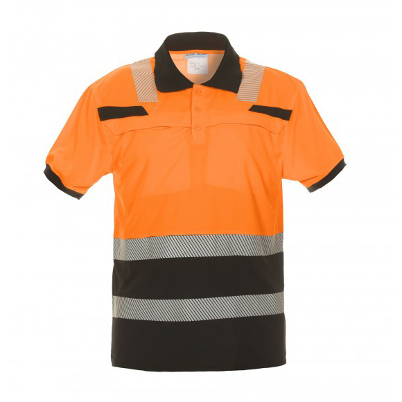 Hydrowear poloshirt Thorne orange-black (high visibilty)