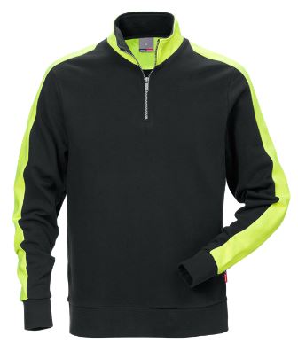 Fristads fleece sweater 7449 zwart-geel