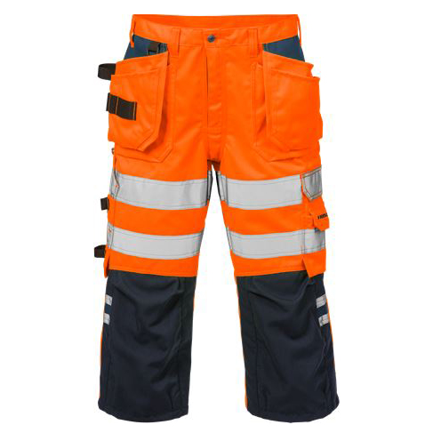 Fristads 3/4 broek 2027 oranje-marineblauw (high visibility)