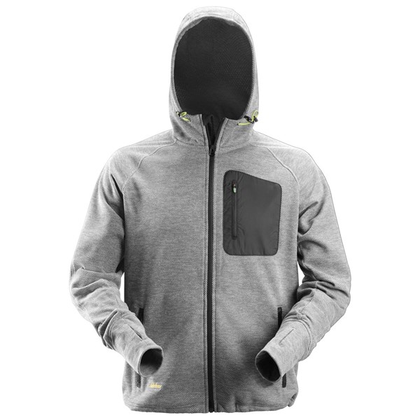 Snickers fleece hoodie 8041 grey (met rits)