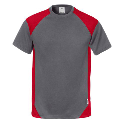 Fristads t-shirt 7046 grijs-rood
