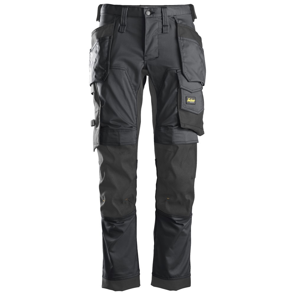 Snickers werkbroek 6241 steel grey-blackt (met holsterpockets)