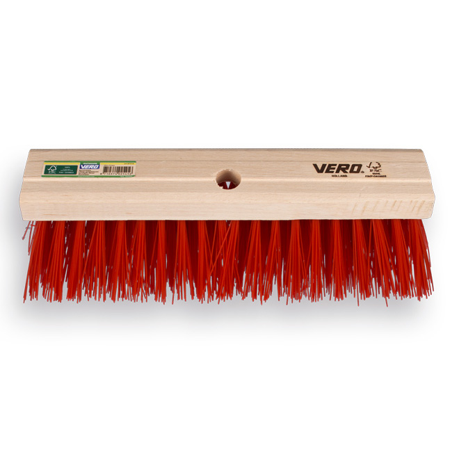 Bezems Vero rood (kunstvezel)