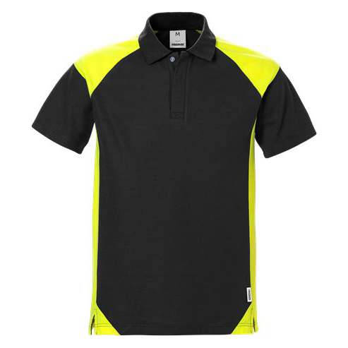 Fristads poloshirt 7047 zwart-geel