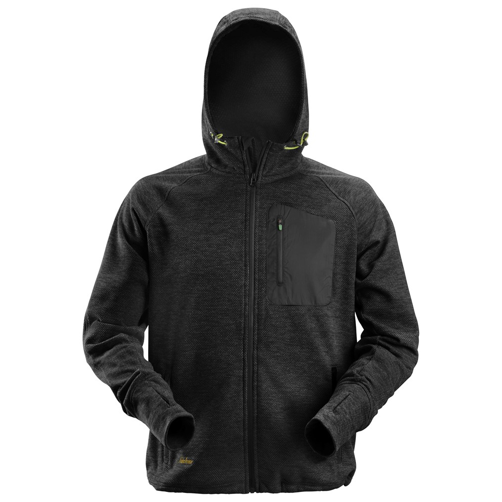 Snickers fleece hoodie 8041 black (met rits)