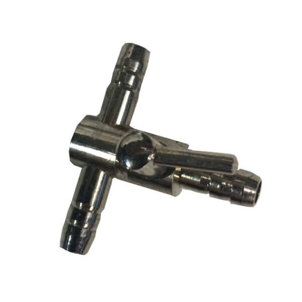 Luchtverd. 4mm T-stuk + 1 kraan