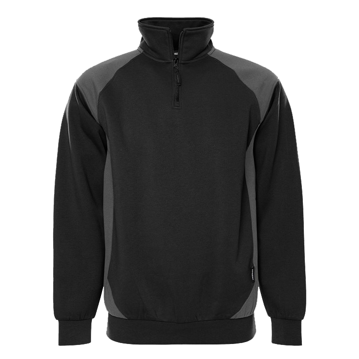 Fristads sweater + rits 7048 GSM zw