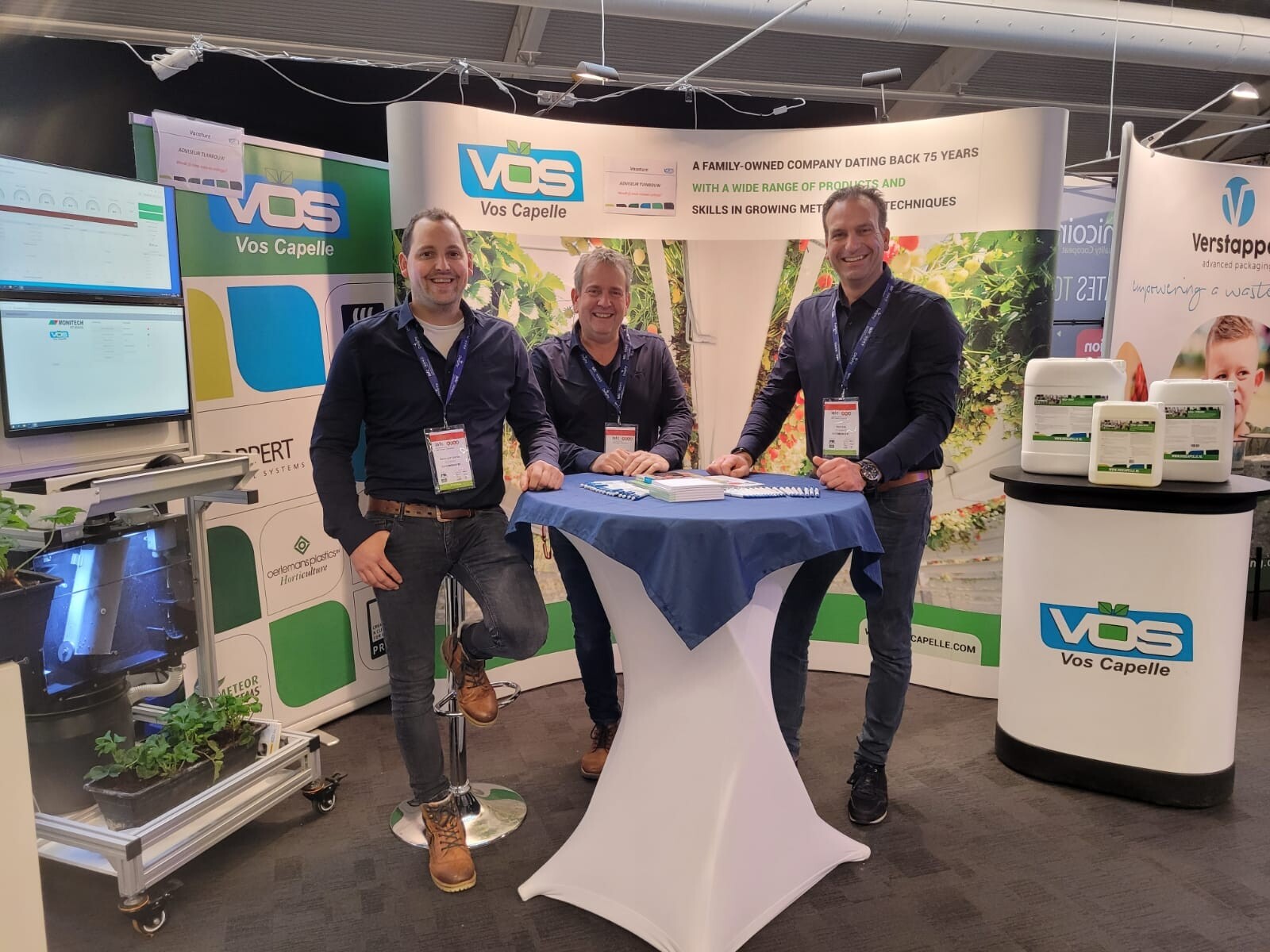 René van Lierop, Peter Korten en Ron Vos tijdens de International Soft Fruit Conference