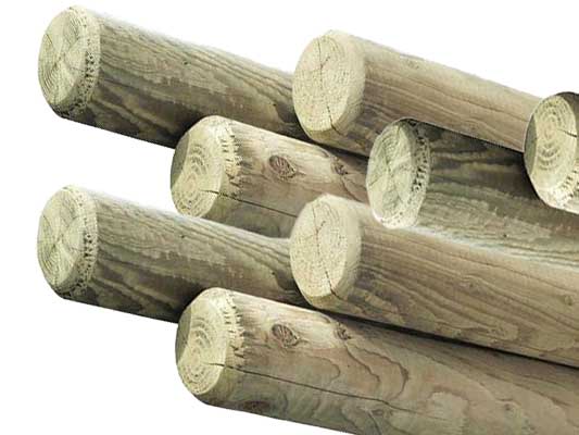 Palen cilindrisch gefreesd (behandeld en ongepunt)