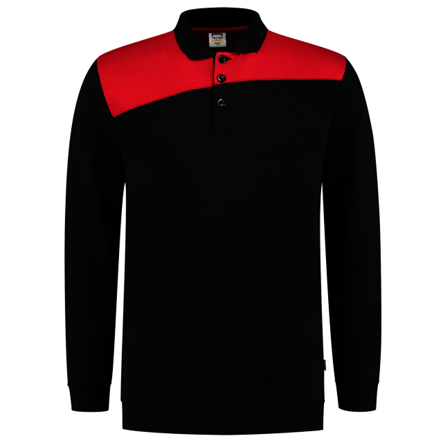 Tricrop polosweater bicolor 302004 black-red