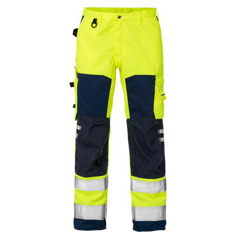 Fristads werkbroek 2026 geel-blauw high visibility
