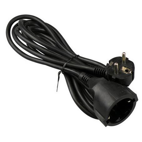 Verlengsnoer zwart 3x1,5mm 3m