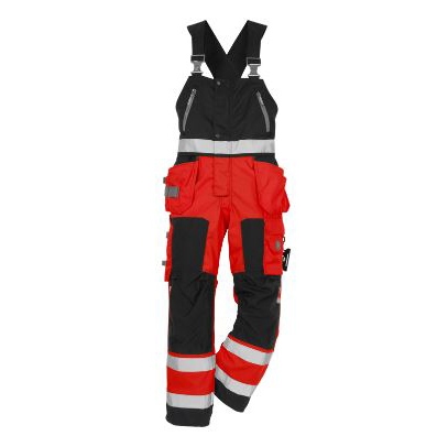 Fristads am. overall 1014 rood-zwart high visibility (met holsterpockets)